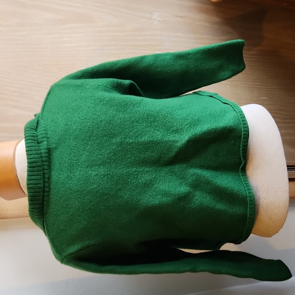 Green Wool Cropped Cardigan Zara Size Small - Picture 2 of 8